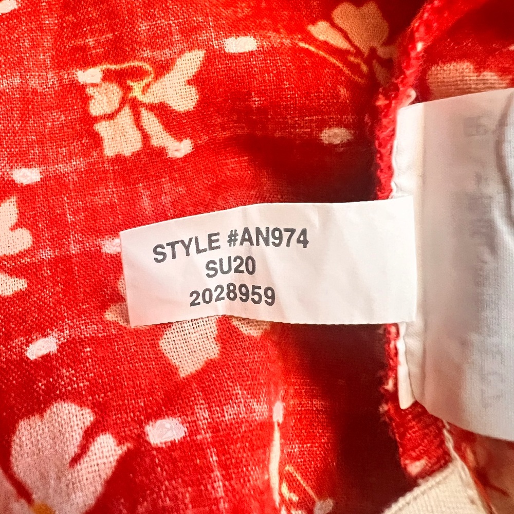 Madewell Puff-Sleeve Button-Front Top in Swiss Dot Happy Hibiscus Size Medium - Picture 8 of 8